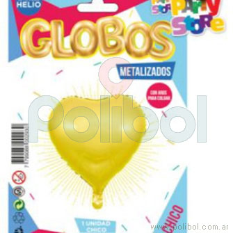 Globo corazón dorado