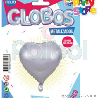 Globo corazón plateado
