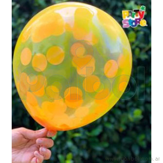 Globo confetti Jaspeado amarillo