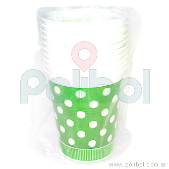 Vasos de cotillón Verde Manzana x 10