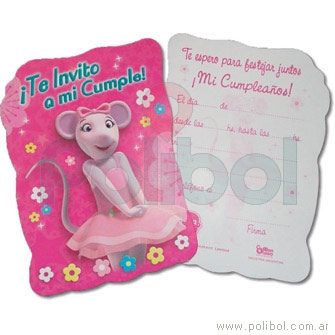 Invitaciones troqueladas Angelina Ballerina