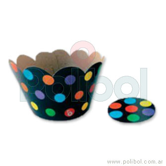 Cubre cupcakes lunares multicolor x10