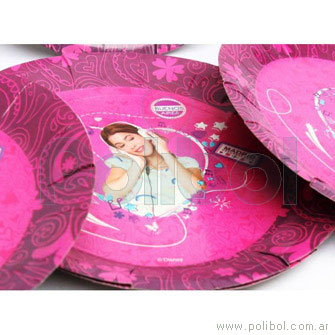Platos de cartón de cotillón Violetta