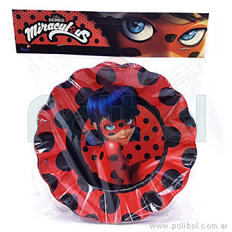 Platos de cartón de cotillón Ladybug
