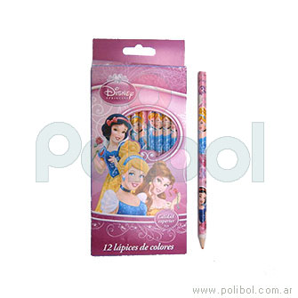 Lápices de colores Princesas x12