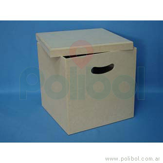 Caja cuadrada de fibrofácil 30 cm.