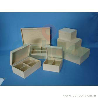 Caja de té de fibrofácil