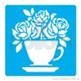 Stencil Taza con rosas