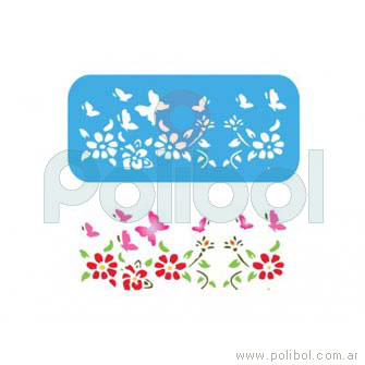 Stencil de flores y mariposas