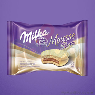 Alfajor chocolate blanco con mousse 6u.