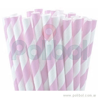 Sorbete de papel rayas rosas