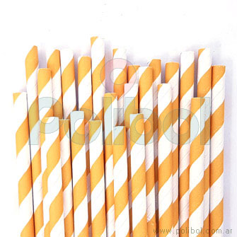 Sorbete de papel rayas naranja