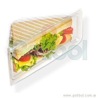 Estuche para Sandwich PET conida fría. Caja x 375 unid.