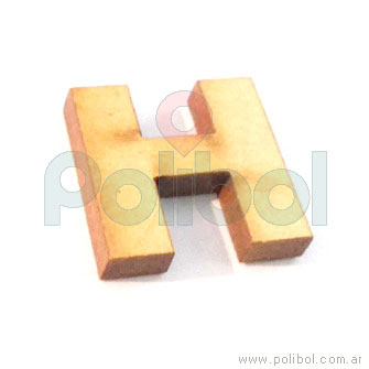 Letra H de fibrofácil de 2 cm