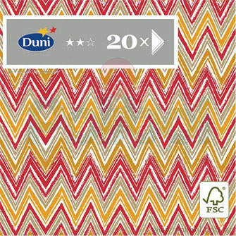 Servilletas Tissue 3 pliegos Zigzag Stripes Red