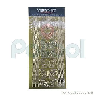 Stamping flexible autoadhesivo color oro N09