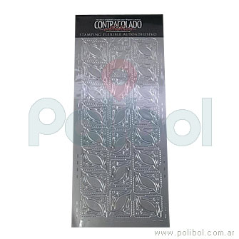 Stamping flexible autoadhesivo color plata n6