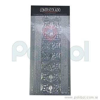 Stamping flexible autoadhesivo color plata n9