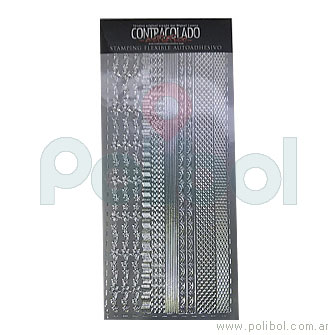 Stamping flexible autoadhesivo color plata n10