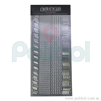 Stamping flexible autoadhesivo color plata n12