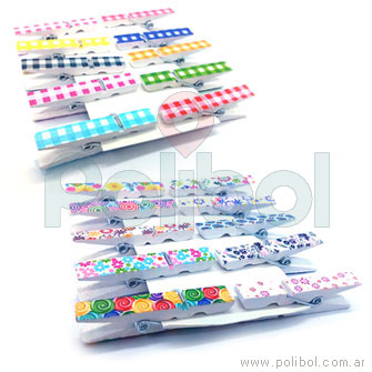 Broches de madera estampados