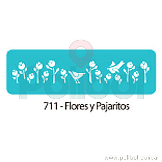 Stencil Flores y pajaritos