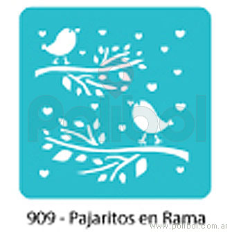 Stencil Pajaritos rama