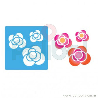 Stencil Tres Rosas