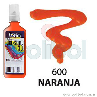 Dimensional 3D Naranja Brillante