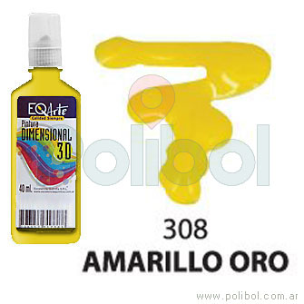 Dimensional 3D Amarillo Oro Brillante