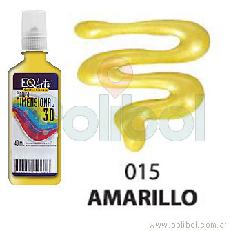 Dimensional 3D Amarillo Metalizado