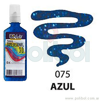 Dimensional 3D Azul Glitter