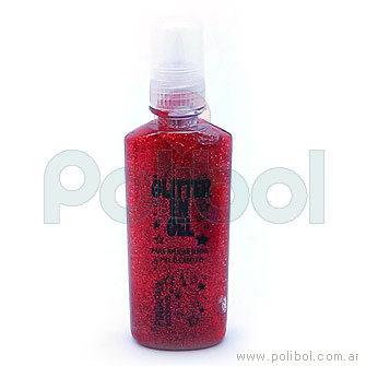 Glitter en gel rojo