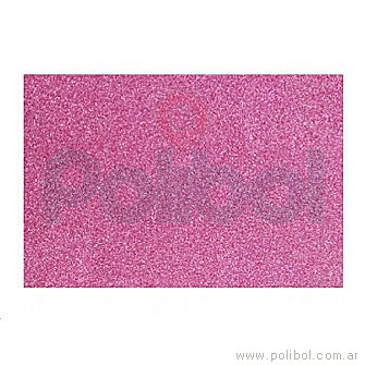 Goma Eva glitter rosa A4