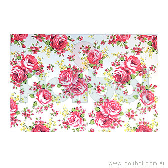 Goma Eva entelada flores rosas A4